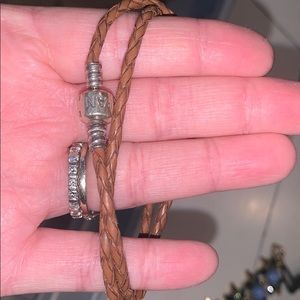 Pandora Jewelry - Pandora Brown Double Braided Leather Bracelet Pandora Jewelry - Pandora Brown Double Braided Leather Bracelet
